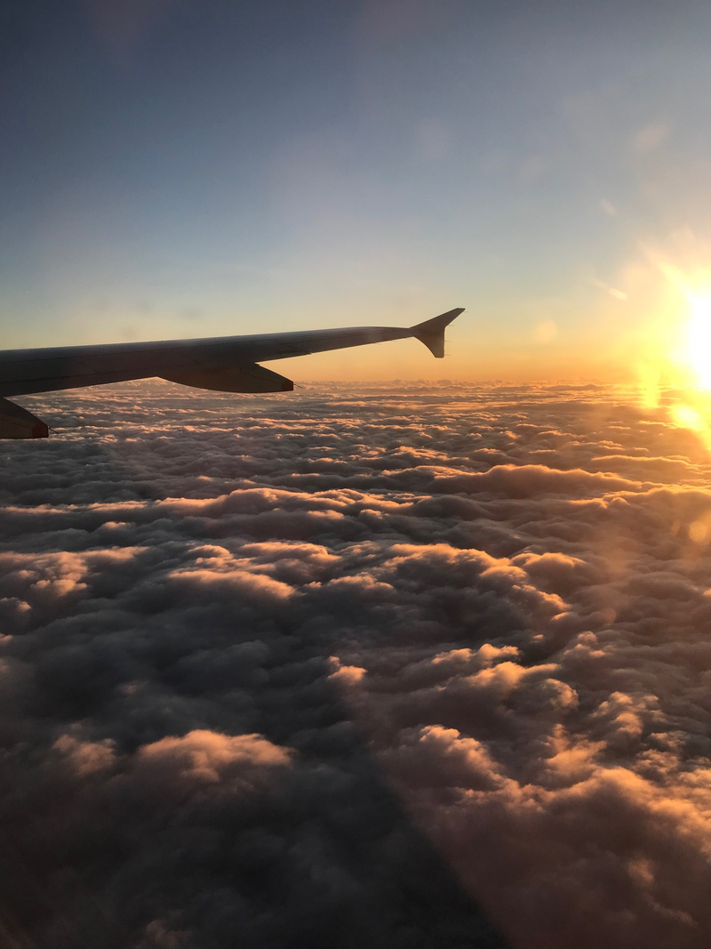 somewhere over the English channel.